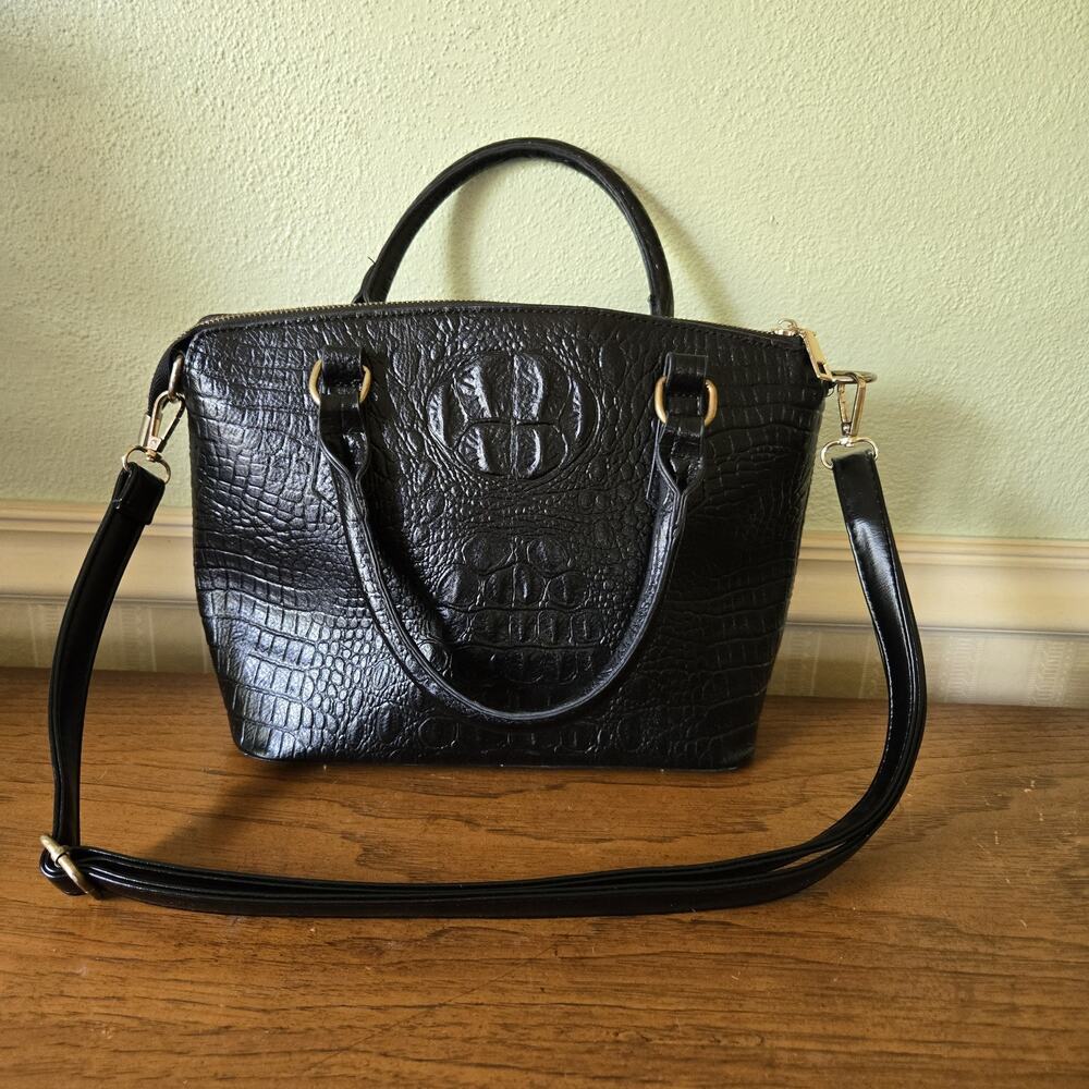 Women's Satchel Handbag Top-Handle Embossed Crocodile Pattern Shoulder Bag